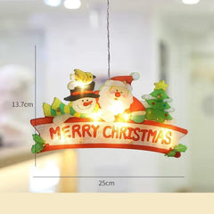 Decoratiune de Craciun pentru fereastra Kadeny, Merry Christmas, cu LED-uri, 24 cm, alb cald