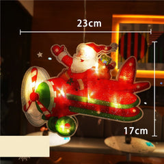 Decoratiune de Craciun pentru fereastra Kadeny, Avion, cu LED-uri, 23 cm, alb cald