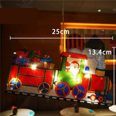 Decoratiune de Craciun pentru fereastra Kadeny, trenulet, cu LED-uri, 26 cm, alb cald