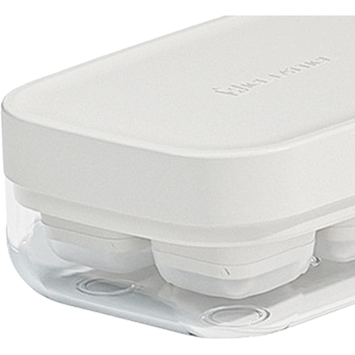 Forma pentru gheata cu presa Kaveny, din silicon alimentar, 6 cuburi, caserola pentru depozitare, usor de folosit si curatat, 10.5 x 7.5 x 4.1 cm, alb