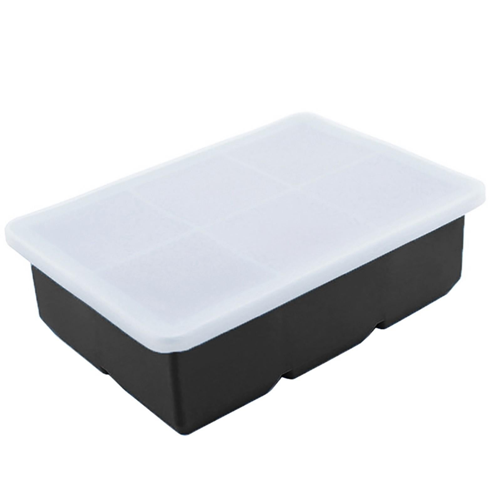 Forma pentru Gheata, Kaveny, 6 Forme Patrate cu Capac, din Silicon, 17 x 12 x 6 cm, Negru