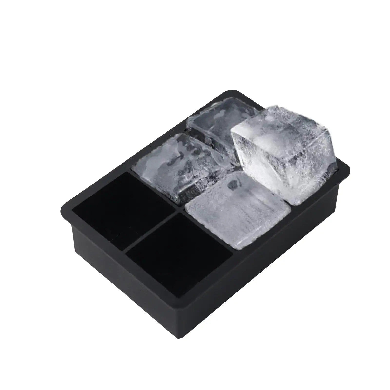Forma pentru Gheata, Kaveny, 6 Forme Patrate cu Capac, din Silicon, 17 x 12 x 6 cm, Negru