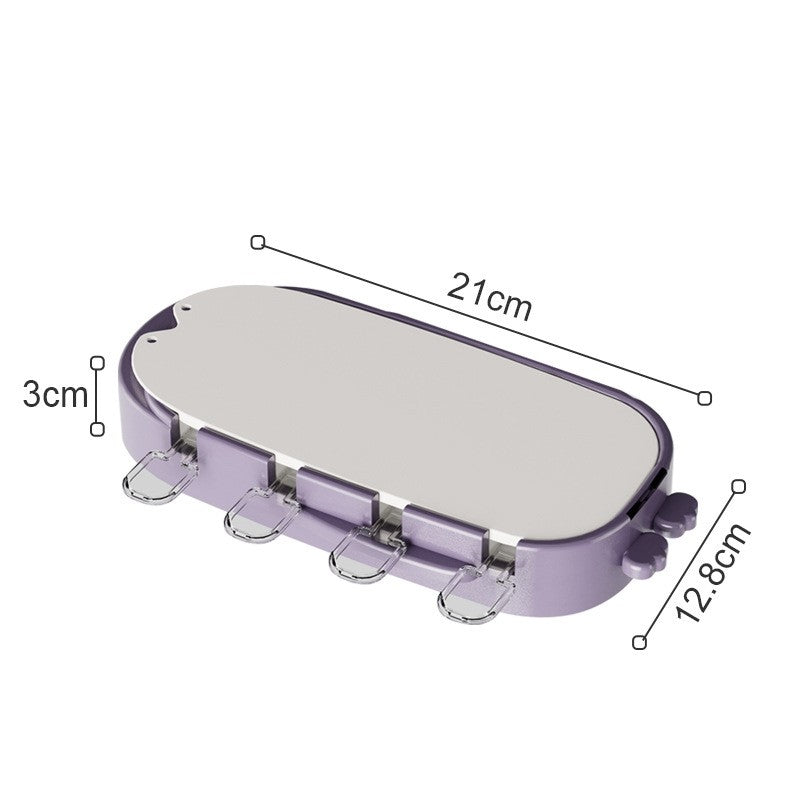 Forma pentru inghetata Kaveny, 4 compartimente, forme cu animalute, materialsilicon si ABS, 21 x 12.8 x 3cm, mov