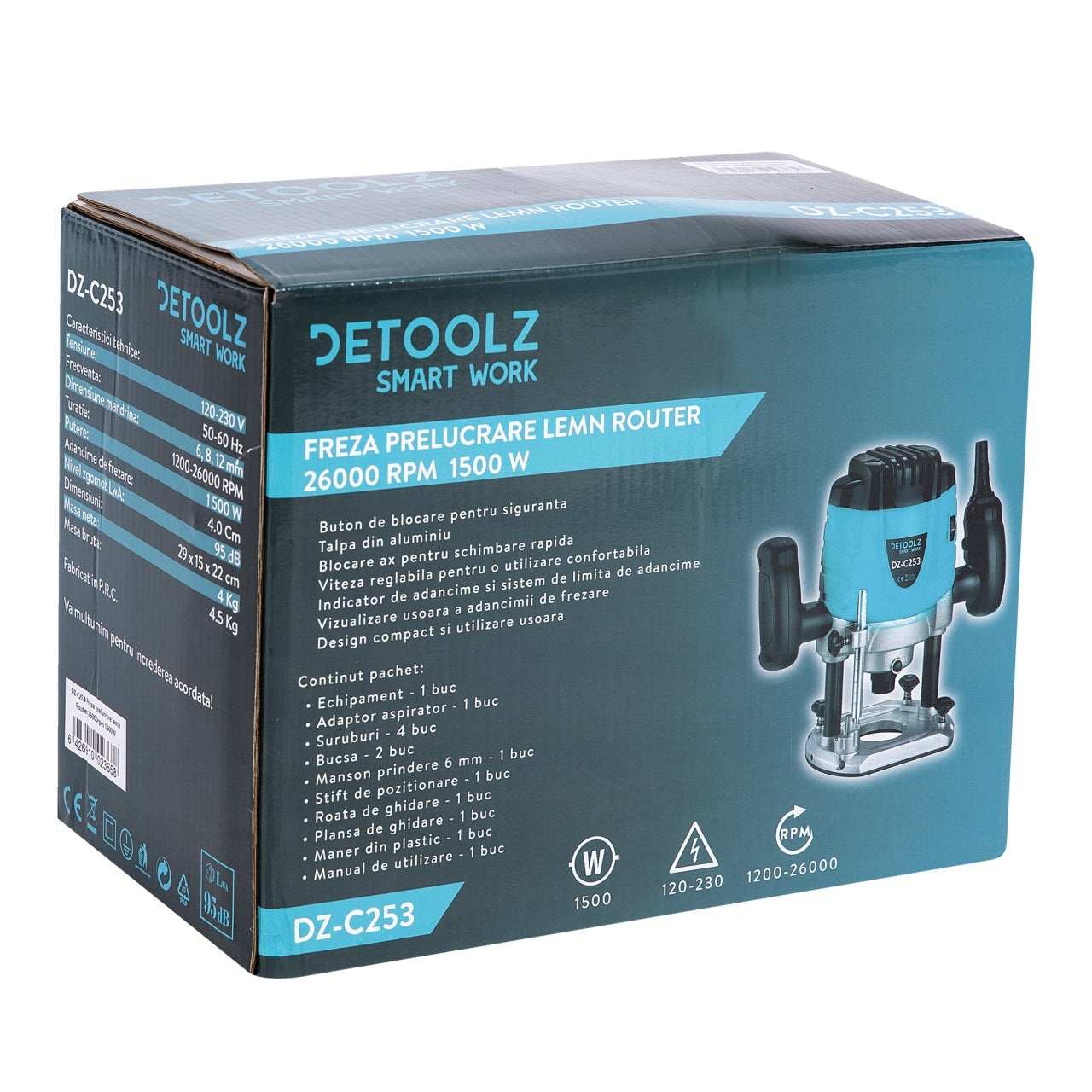 Freza prelucrare lemn Router 26000rpm 1500W