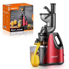 Storcator Electric Fructe si Legume HALEY 150W – Inox, Sistem Anti-Alunecare, Design Rosu/Negru, Eficient si Compact