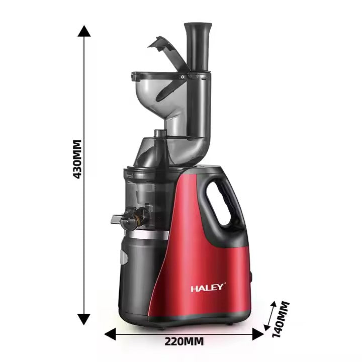 Storcator Electric Fructe si Legume HALEY 150W – Inox, Sistem Anti-Alunecare, Design Rosu/Negru, Eficient si Compact