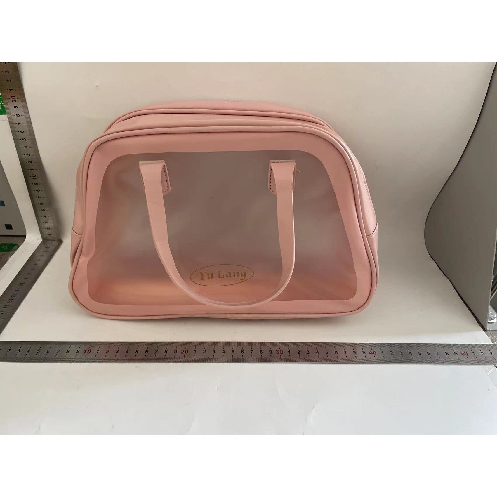 Geanta Cosmetice de Voiaj, Kadeny, Dubla Compartimentare, Impermeabila, Translucida Mata, 35 x 22 x 15 cm, Roz