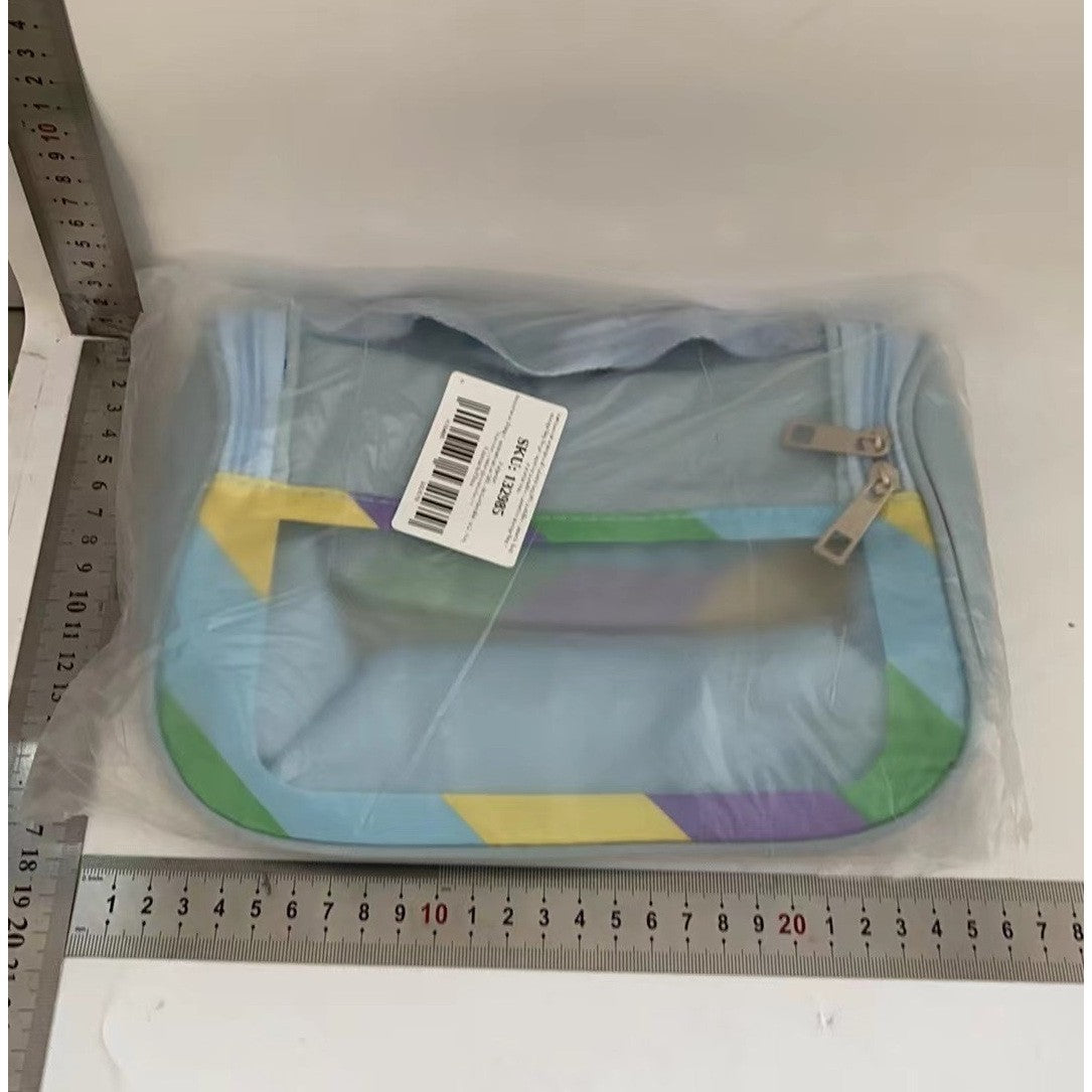 Geanta Cosmetice de Voiaj Kadeny, Impermeabila, Translucida Mata, 22 x 16 x 14 cm, Albastru