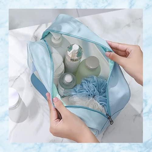 Geanta Cosmetice de Voiaj, Kadeny, Impermeabila, Translucida Mata, 26 x 15 x 10 cm, Albastru