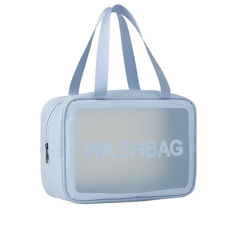 Geanta Cosmetice de Voiaj, Kadeny, Impermeabila, Translucida Mata, 26 x 15 x 10 cm, Albastru