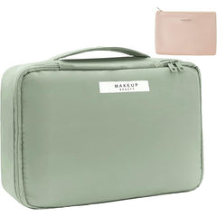 Geanta de Calatorie, Kadeny, pentru Cosmetice si Articole de Toaleta, Material Impermeabil, 2 in 1, Portfard Interior Detasabil, 23 x 16 x 8 cm, Verde