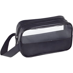 Geanta Cosmetice, Kadeny, pentru Voiaj sau Organizare, Material PVC- Textil, Impermeabila, Portabila,22 x 12 x 8 cm, Negru