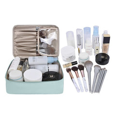 Geanta de Calatorie, Kadeny, pentru Cosmetice si Articole de Toaleta, Material Impermeabil, 2 in 1, Portfard Interior Detasabil, 23 x 16 x 8 cm, Albastru