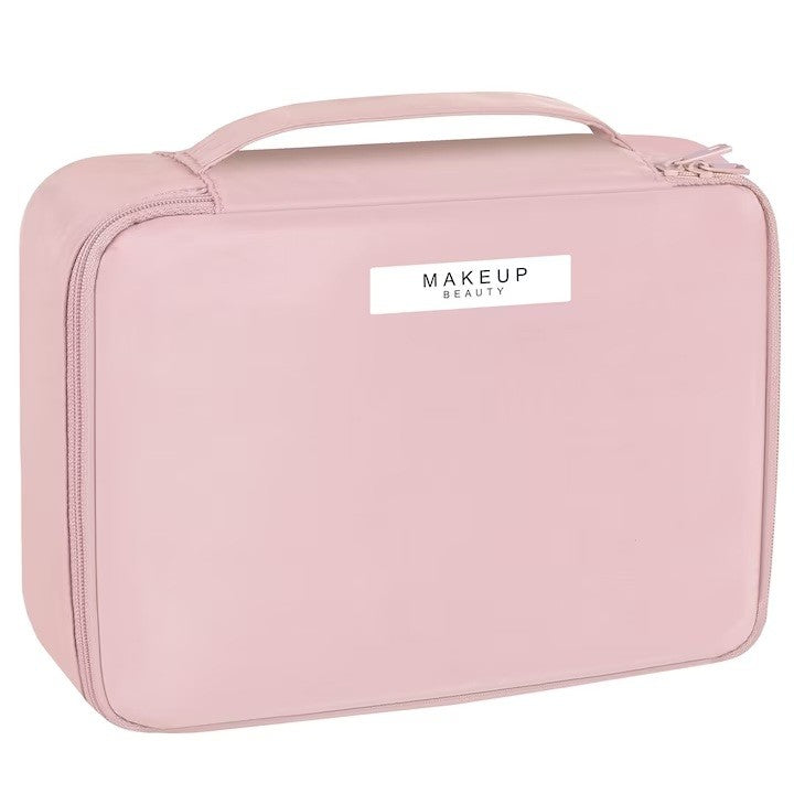 Geanta de Calatorie, Kadeny, pentru Cosmetice si Articole de Toaleta, Material Impermeabil, 2 in 1, Portfard Interior Detasabil, 23 x 16 x 8 cm, Roz