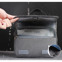 Geanta cosmetice voiaj, Kadeny, material panza, impermeabil, 3 compartimente, cu agatatoare, Gri, 47 x 28 x 20   cm