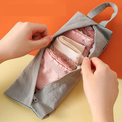 Geanta de Depozitare, Kadeny, Pentru Haine Mici, Lenjerie, Sosete, Cosmetice, Impermeabila, cu Maner, 10x20x3 cm, Gri