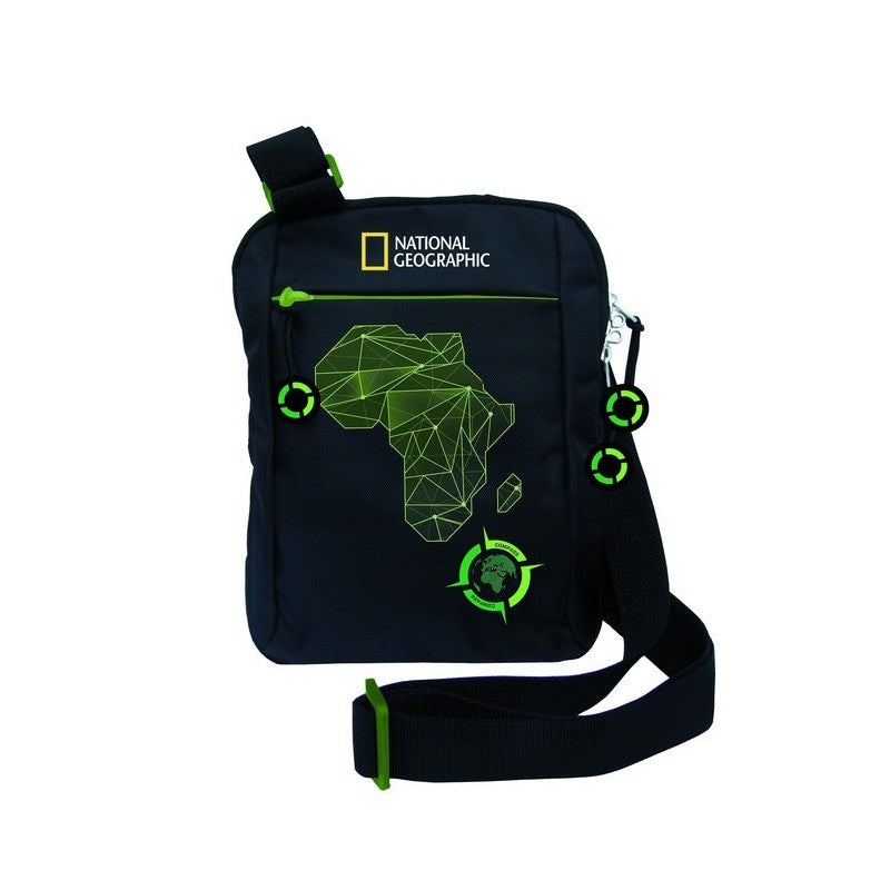 Geanta de umar St.Majewski National Geographic Compass Green 270703, negru cu verde, 24cm