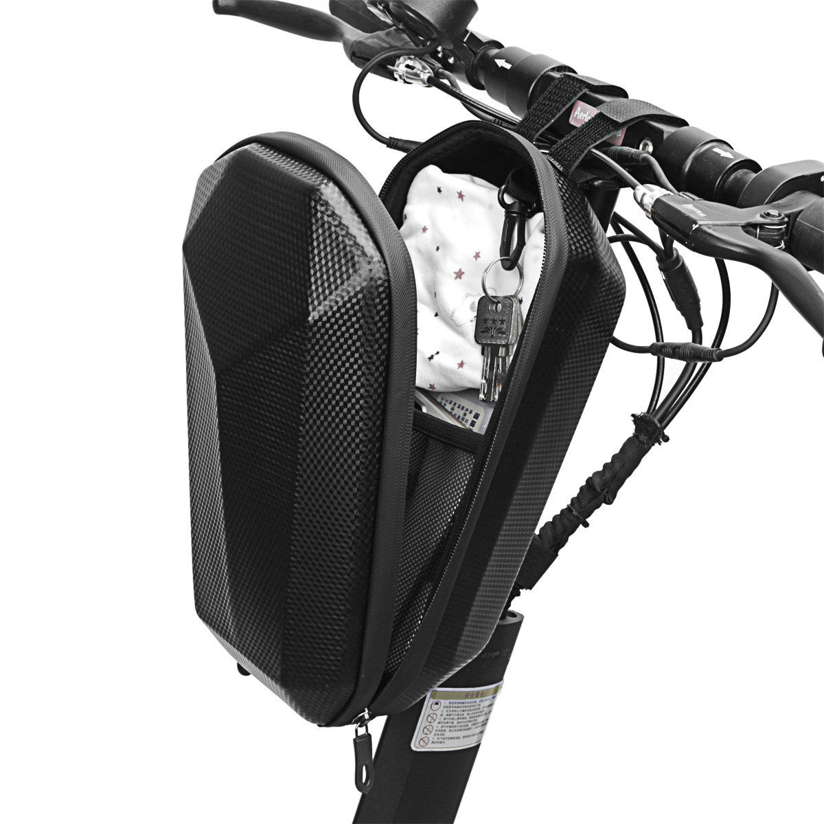 Geanta pentru Trotineta Electrica, Kaveny, Hard Shell de 4 L, Geanta Frontala pentru Bicicleta, Impermiabila Rigida pentru Bicicleta, 30 x 15.5 x 13 cm, Negru