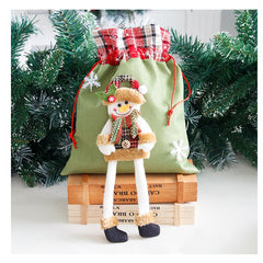 Sac cadouri Kadeny, tematica Om de Zapada, Material Textil, 30x25 cm, cu Siret, Verde