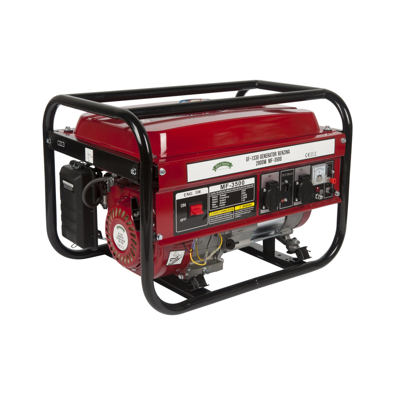 Generator Micul Fermier, 2.8KW, cu pornire manuala, motor benzina 4T, doua prize 230V, rezervor combustibil 15L