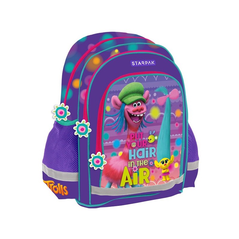 Ghiozdan Starpak Trolls, 3 comparimente, 2 buzunare, violet, 372620