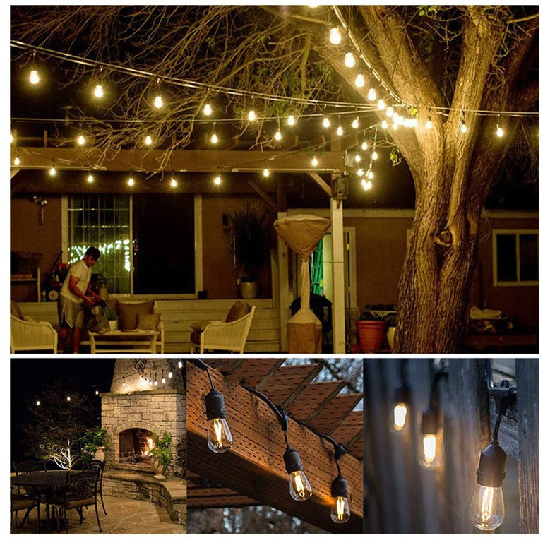 Ghirlanda Luminoasa, Kadeny, cu Transformator, 10 m, 10 LED-uri Model Bulb, Interconectabila, IP44, Alb Cald