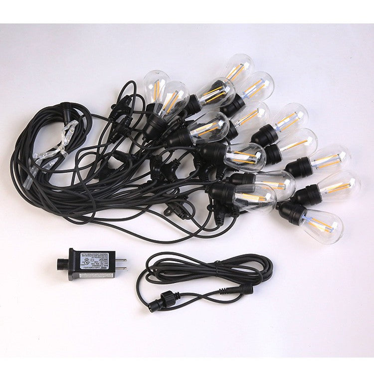 Ghirlanda Luminoasa, Kadeny, cu Transformator, 10 m, 10 LED-uri Model Bulb, Interconectabila, IP44, Alb Cald