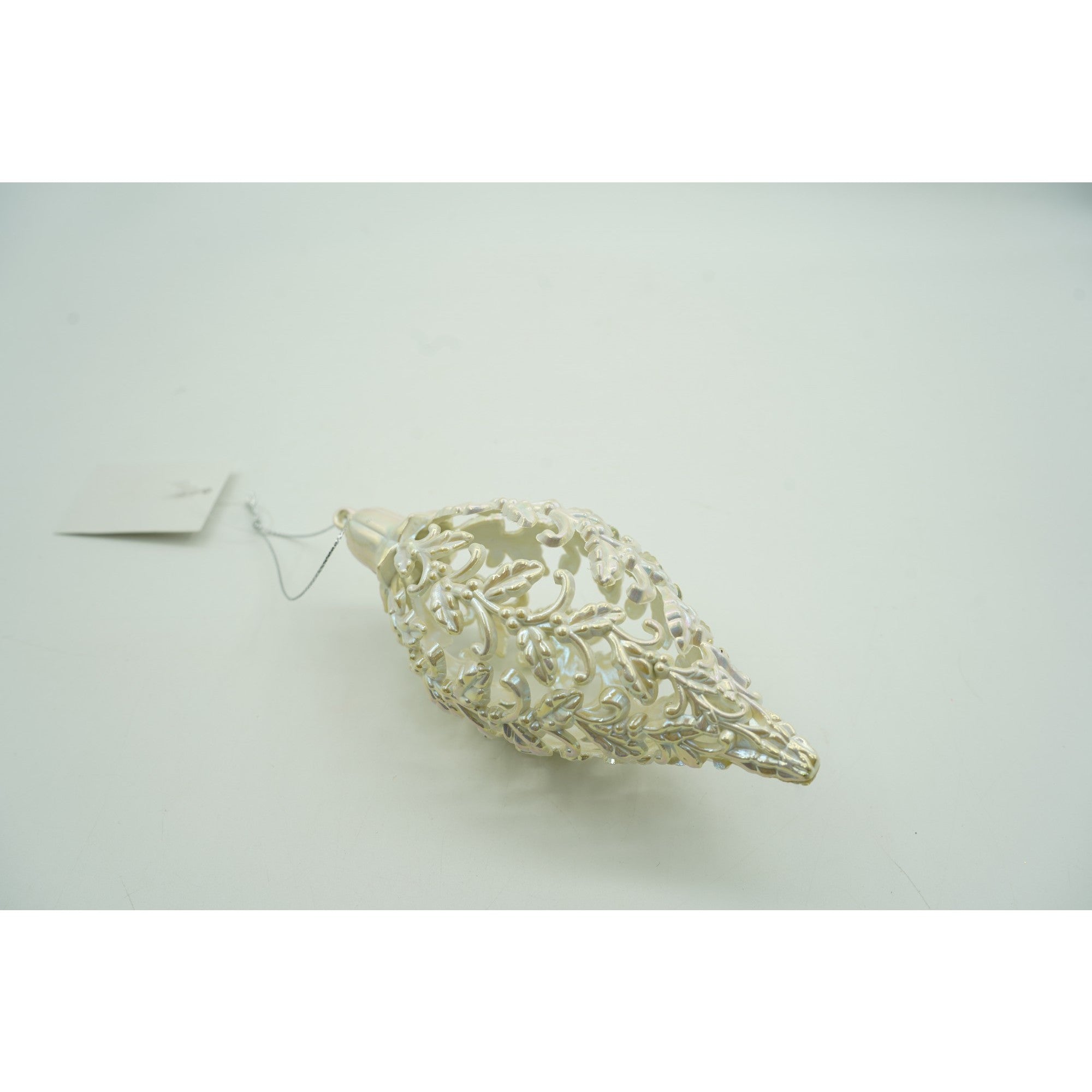 Glob de Craciun, Perlat, in forma de Con de brad, 6 cm x 15 cm, Plastic, Kadeny