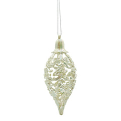 Glob de Craciun, Perlat, in forma de Con de brad, 6 cm x 15 cm, Plastic, Kadeny