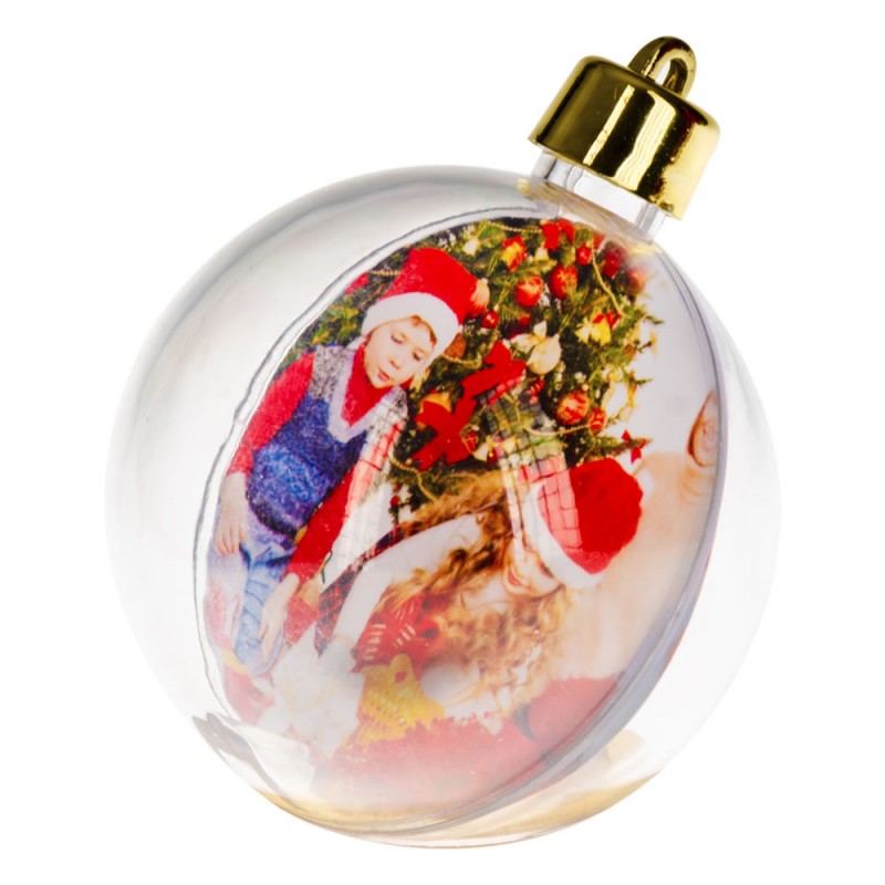 Glob transparent plastic, 7cm, pentru personalizat