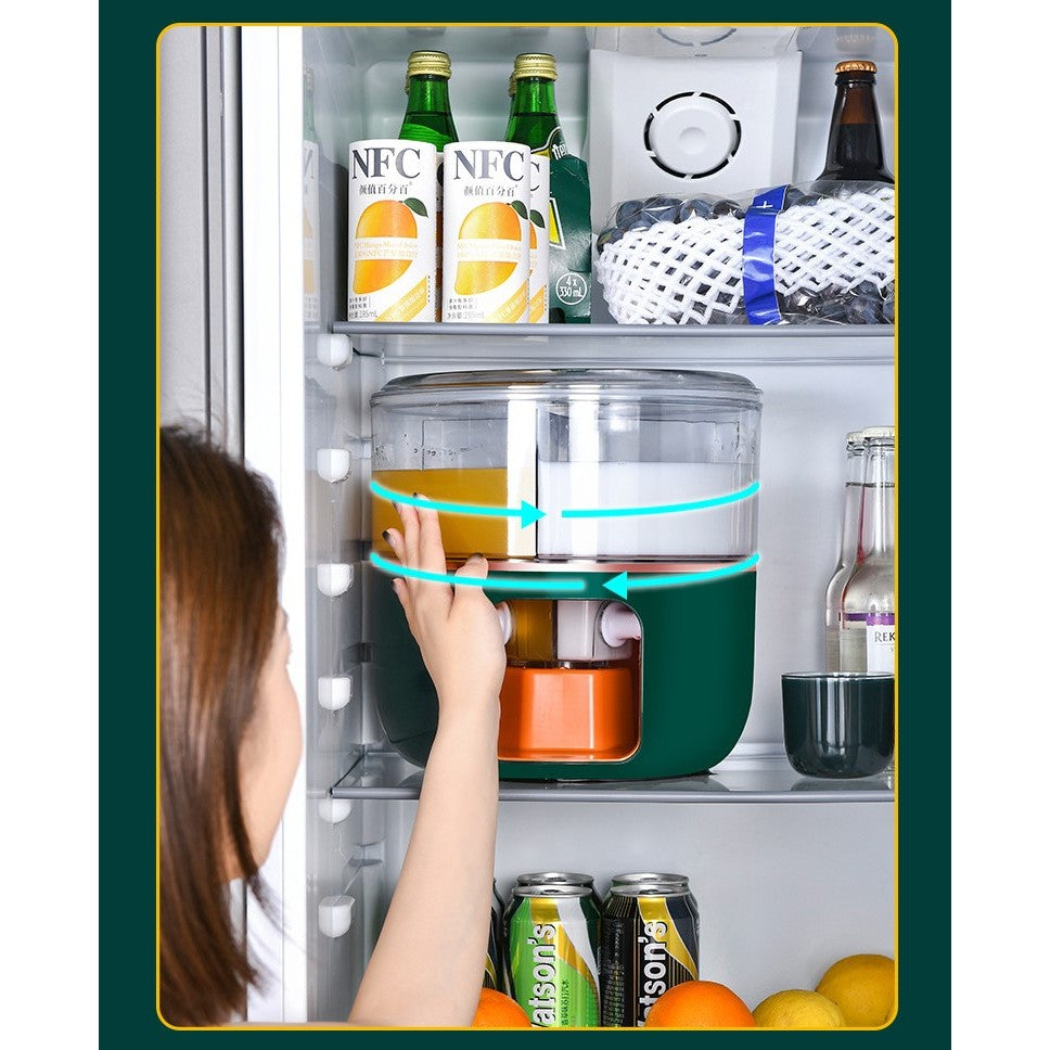 Dozator de apa Kadeny, 3 compartimente rotative, capacitate mare de 6l, verde