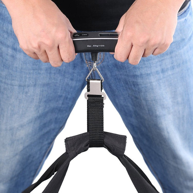 Cantar Digital de Mana Curea, Kadeny, Cantar Portabil, Cantarire Bagaje, Capacitate 50 kg, Functie de Tara, 12.5 x 2.8 x 2.8 cm, Alb-Negru