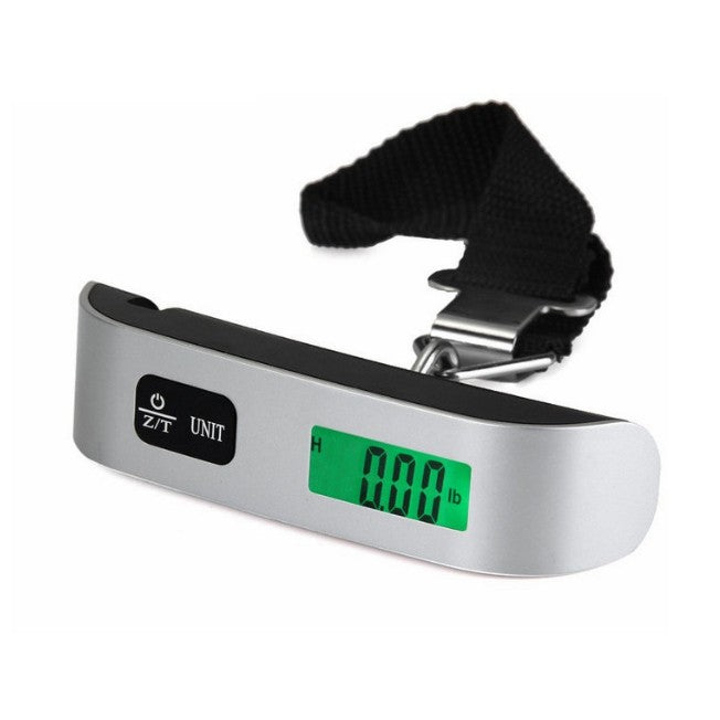 Cantar Digital de Mana Curea, Kadeny, Cantar Portabil, Cantarire Bagaje, Capacitate 50 kg, Functie de Tara, 12.5 x 2.8 x 2.8 cm, Alb-Negru