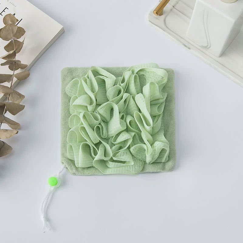 Prosop de Baie, Kadeny, 2in1, cu Burete din Plasa, 17 x 17 cm, Verde