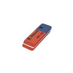 Radiera Pelikan BR80 601013, dreptunghi, 41x14x8mm, rosu-albastru, 2/3 pentru creion, 1/3 pentru pix, cerneala
