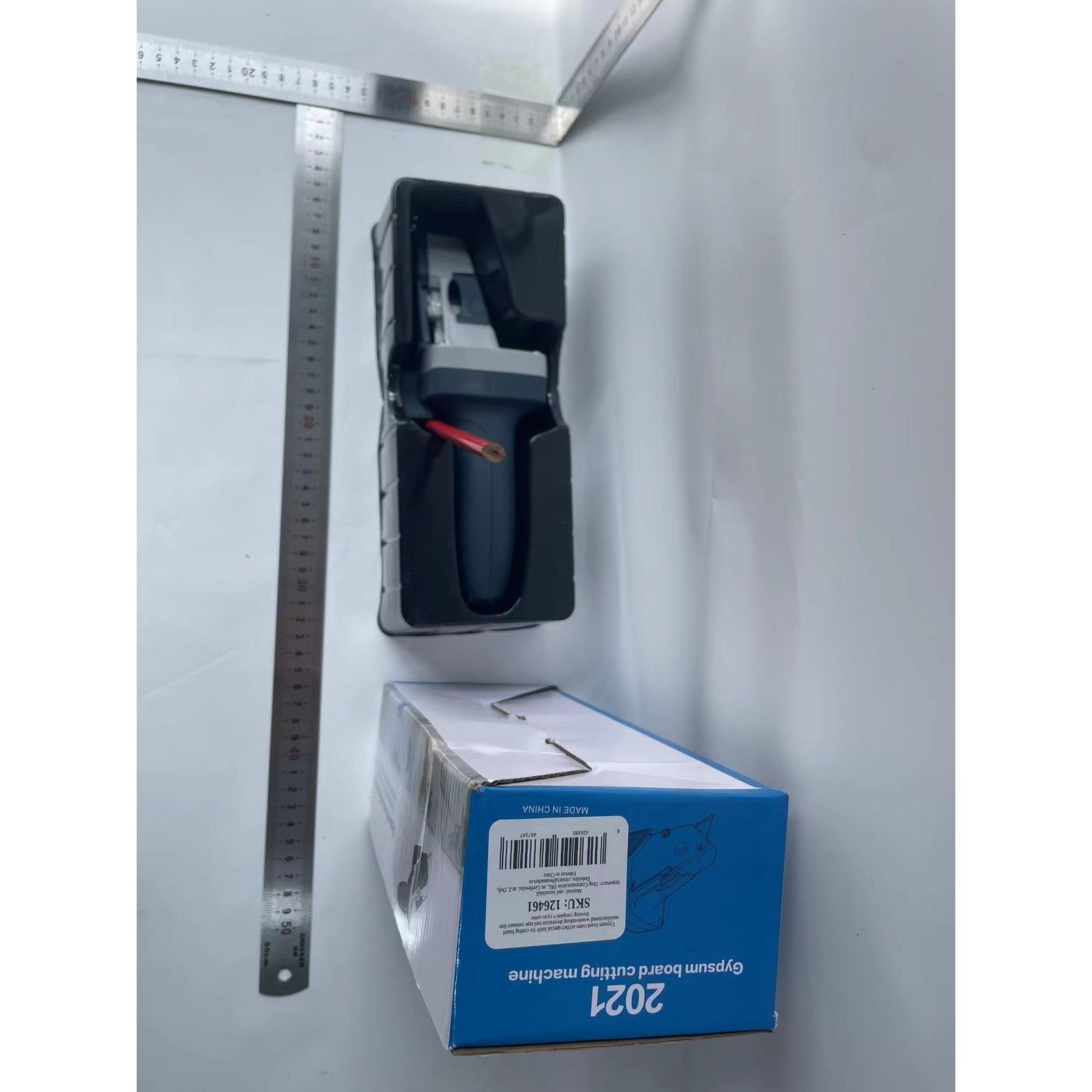 Instrument Manual pentru Bricolaj, Kadeny, Ruleta Incorporata, Taiere Gips si Carton, 23x7 cm, Albastru