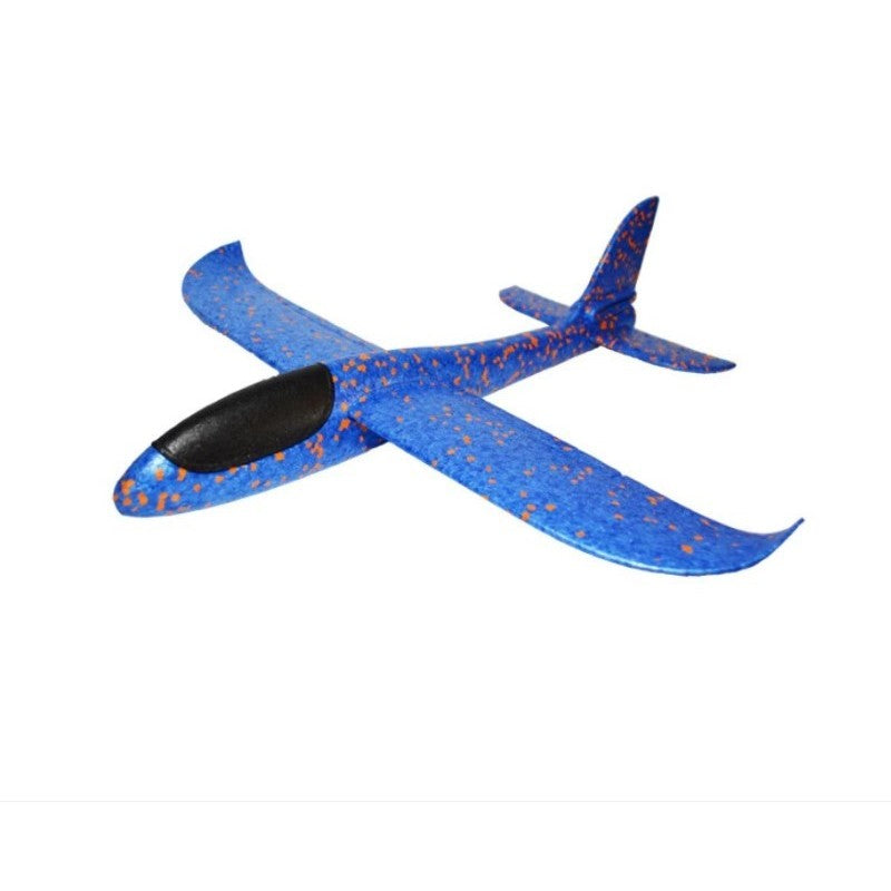 Avion planor din polistiren in punga , lungime 47 cm , Albastru , Kaveny