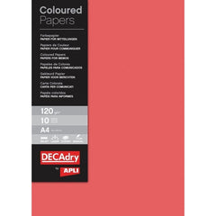 Hartie colorata A4 DECAdry 12171, 120g/mp, rosu, top 10 coli