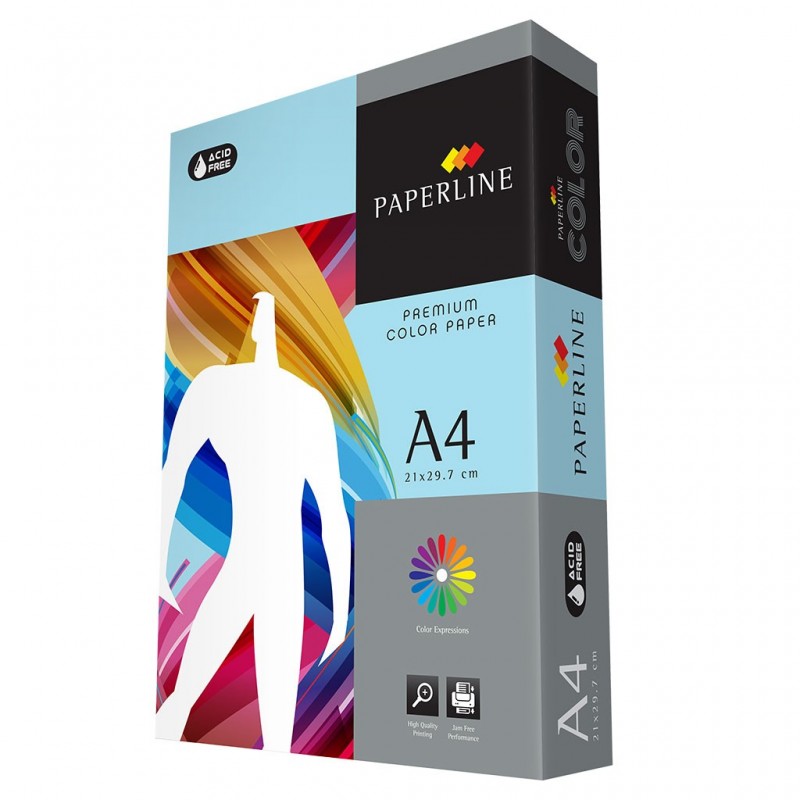 Hartie colorata A4 Paperline 120, 80g/mp, albastru ocean pastel, top 500 coli
