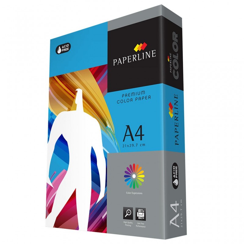 Hartie colorata A4 Paperline 220, 80g/mp, turcoaz, top 500 coli