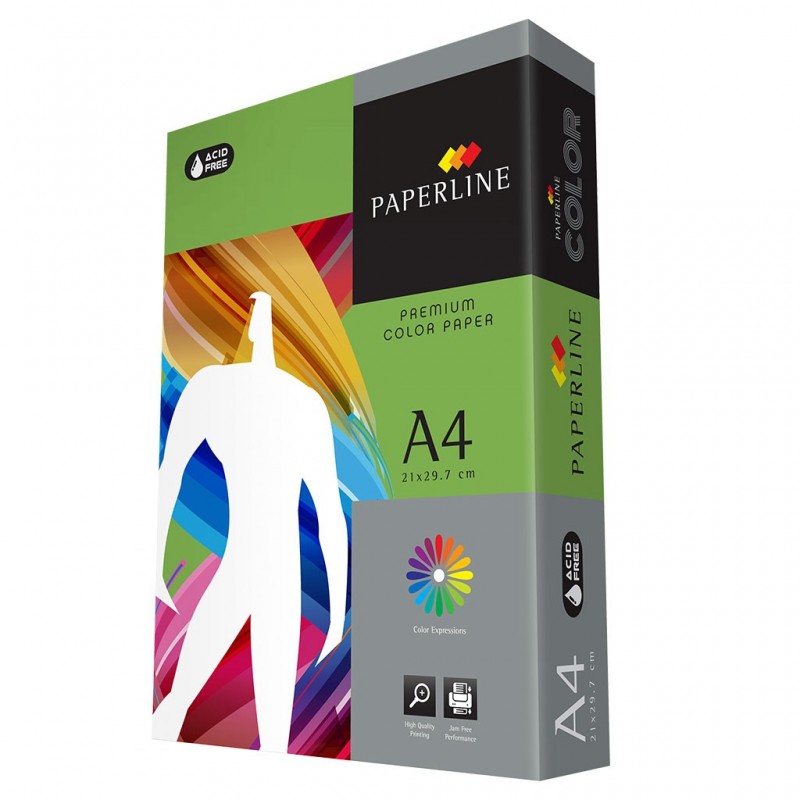 Hartie colorata A4 Paperline 230, 80g/mp, verde intens, parrot, top 500 coli