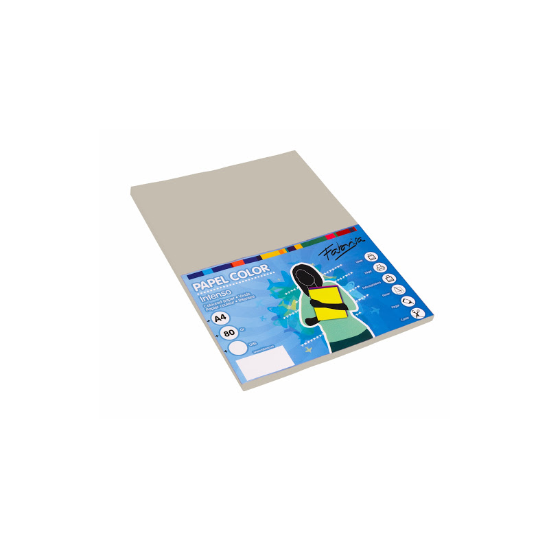 Hartie colorata A4 Fabrisa 17749, 80g/mp, gri intens, top 100 coli