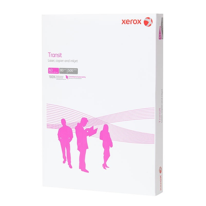 Hartie copiator A3 Xerox Transit, 80g/mp, alb, top 500 coli