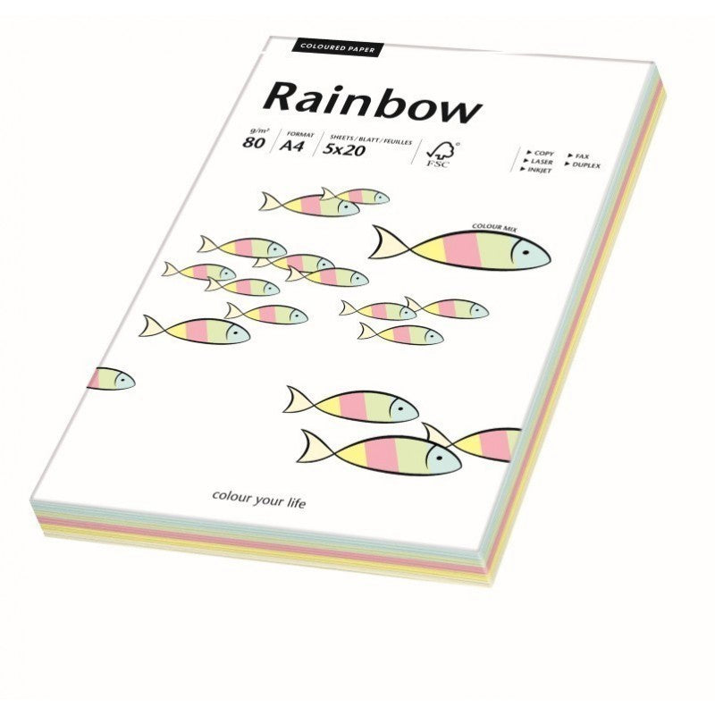 Hartie colorata A4 IQ 133773, 80g/mp, mix culori neon, top 200 coli (4 culori x 50 coli)