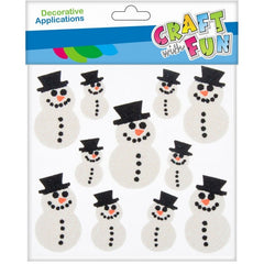 Forme decorative - hartie gumata autoadeziva - Om de zapada, alb, set 22 buc, Craft with Fun, 463710