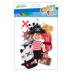 Forme decorative - hartie gumata autoadeziva - pirati, diverse culori, set 20 buc, Craft with Fun, 463744