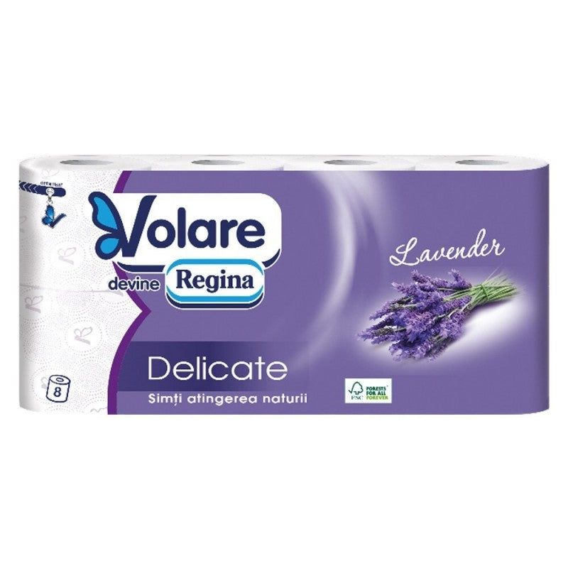 Hartie igienica Regina 3 straturi, lavanda, 16.25m/rola, set 16 role