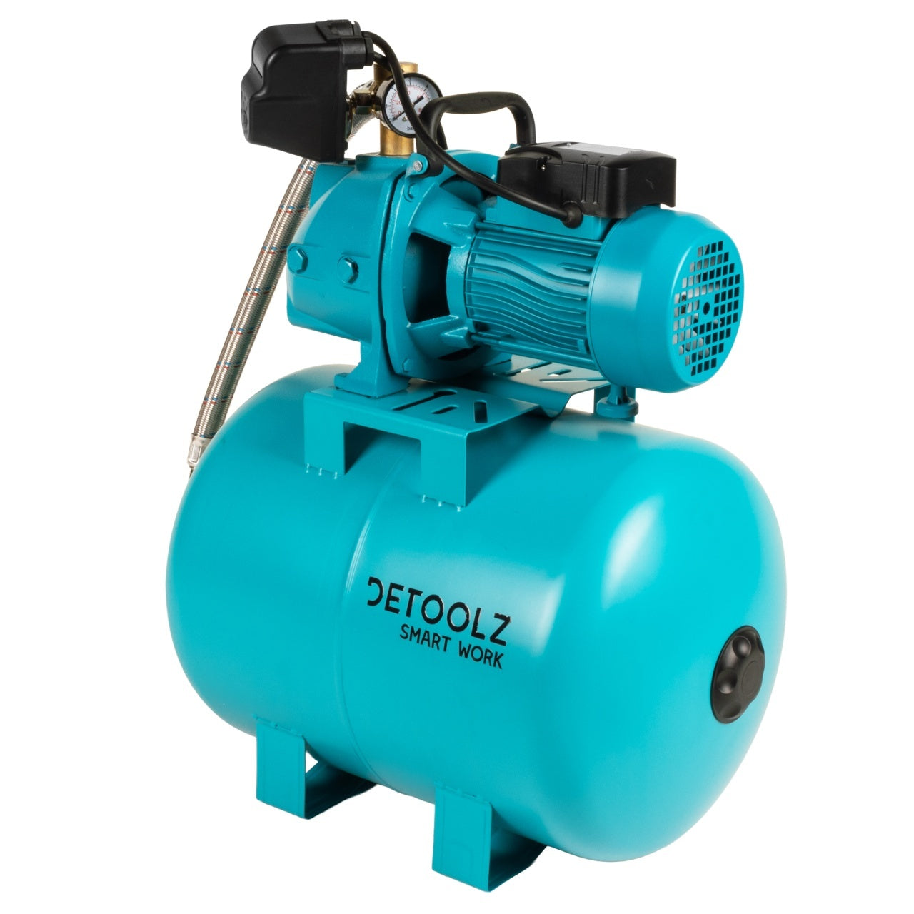 Hidrofor Detoolz 1.1 kW, debit maxim 2480lh, inaltime maxima de pompare 45m, corp pompa fonta, butelie 50L, ejector