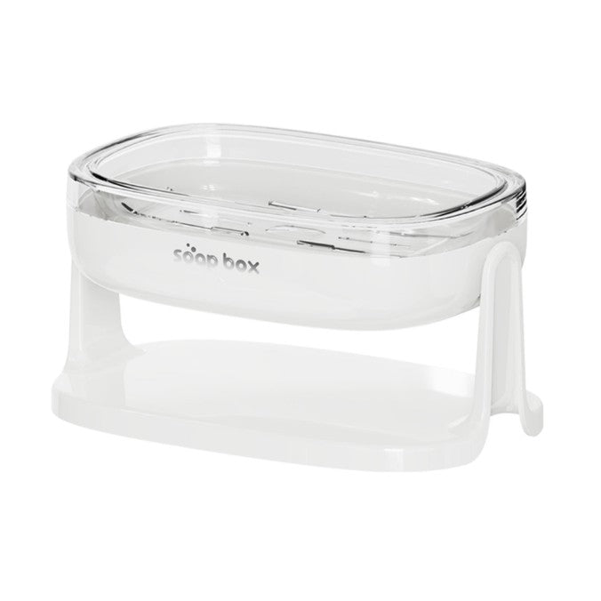 Savoniera cu Suport 2 in 1, Kadeny, Pentru Perete sau Blat, PET, Scurgere Optima, Alb