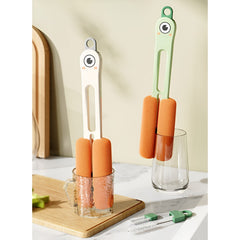 Perie de Curatat Pahare, Cani, Sticle, Kadeny, cu Maner Lung si Burete, Accesorii pentru Spalarea Paielor si Capacelor, usor de Agatat, 27.5x11.4x6cm, Verde